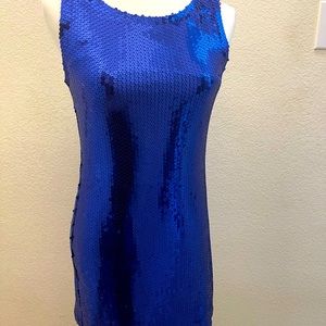 Stunning sleeveless cobalt blue sequined dress Med